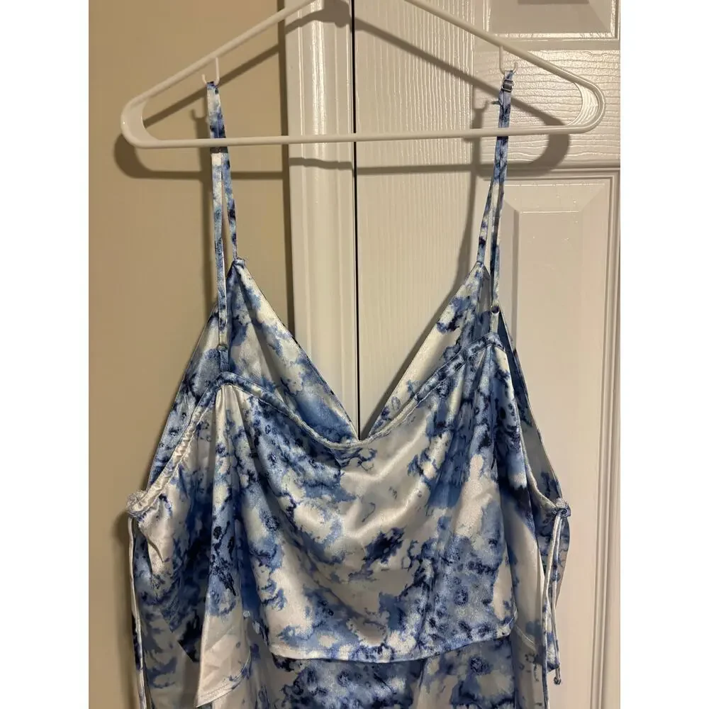 Beach Riot bathing suit cover dress blue and white sz L